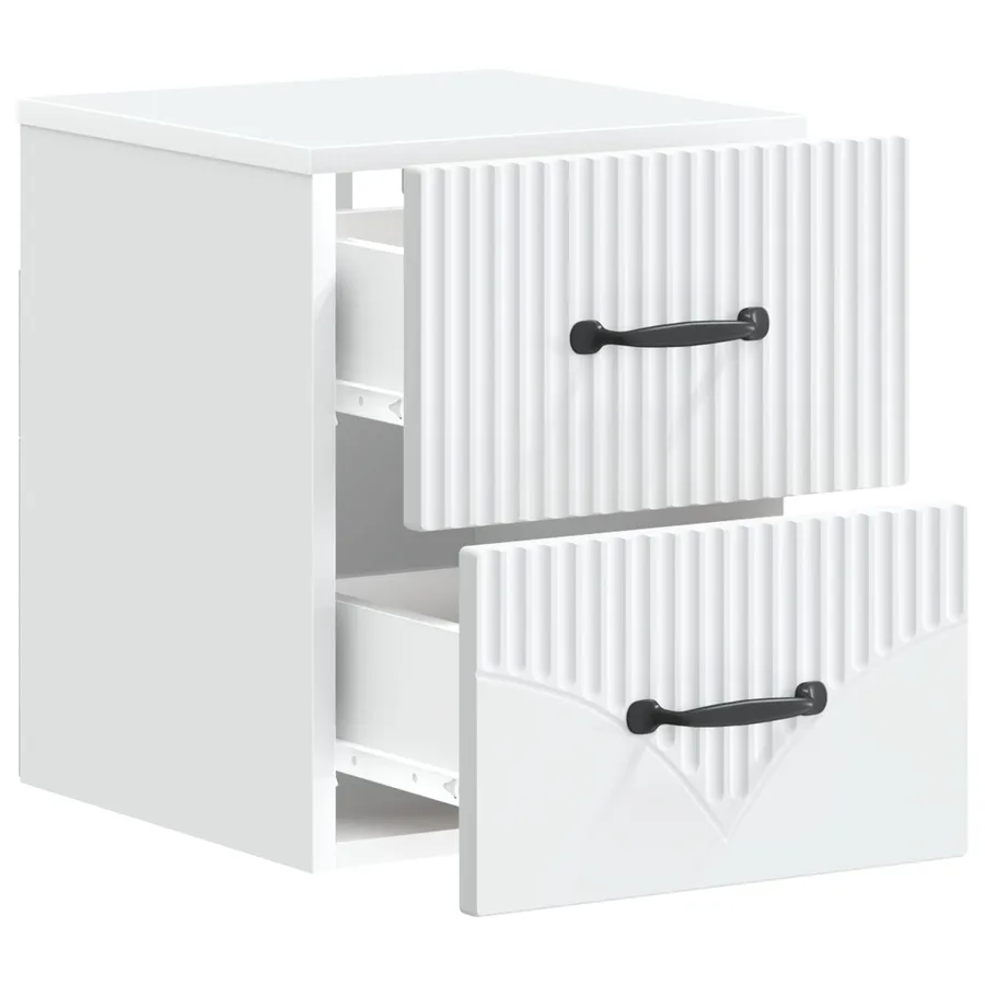 Cabinet de chevet mural avec tiroir Blanc 34,5 x 33 x 40 cm - 4