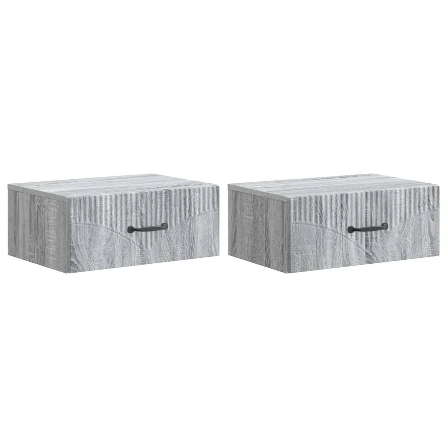 Cabinet de chevet mural 2 pcs Sonoma gris 49 x 34,5 x 20 cm - 2