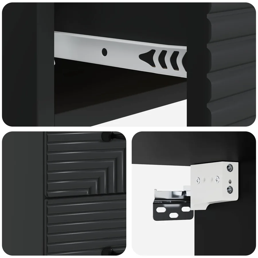 Cabinet de chevet mural 2 pcs Noir 34,5 x 33 x 40 cm - 8
