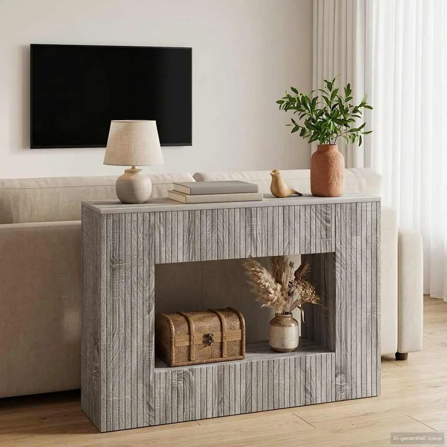 Table console Gris Sonoma 101 x 29 x 74 cm Bois d’ingénierie - 4