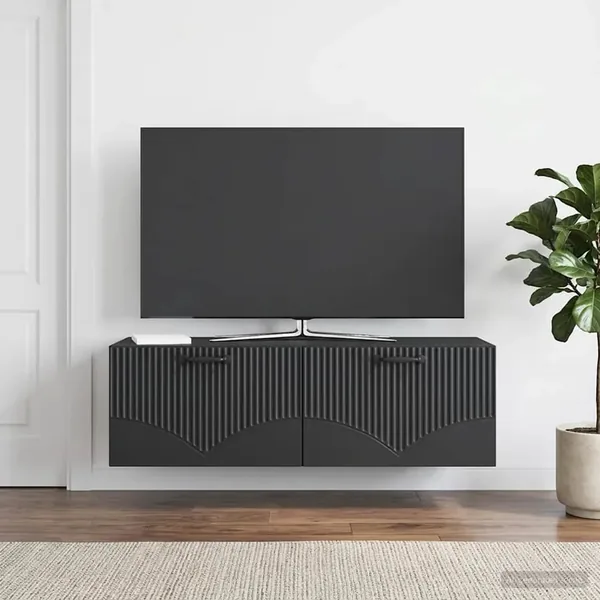 Meuble TV mural Noir 98 x 41 x 30 cm Bois d'ingénierie