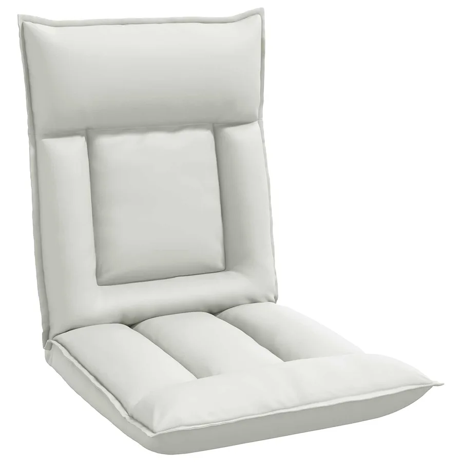 Fauteuil de sol ajustable Blanc Simili cuir - 2