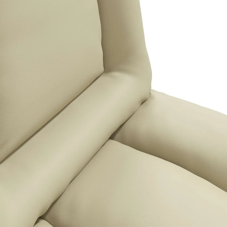 Fauteuil de sol ajustable Crème Simili cuir - 7