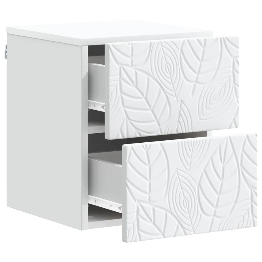 Cabinet de chevet mural Blanc 34,5 x 33 x 40 cm - 3
