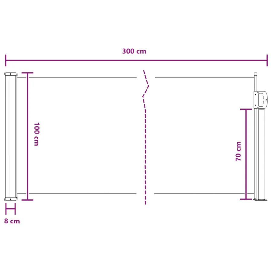Store latéral rétractable Anthracite 300 x 100 cm Polyester - 7