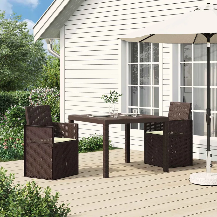 Chaises de jardin salle à manger 2 pcs Marron et anthracite PP - 14