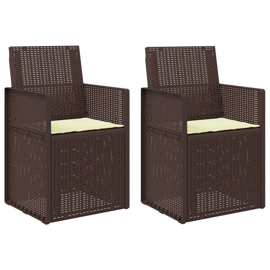 Chaises de jardin salle à manger 2 pcs Marron et anthracite PP - 15