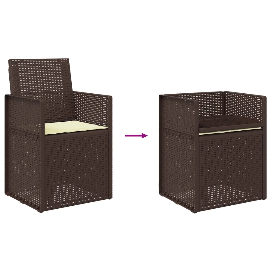 Chaises de jardin salle à manger 2 pcs Marron et anthracite PP - 22