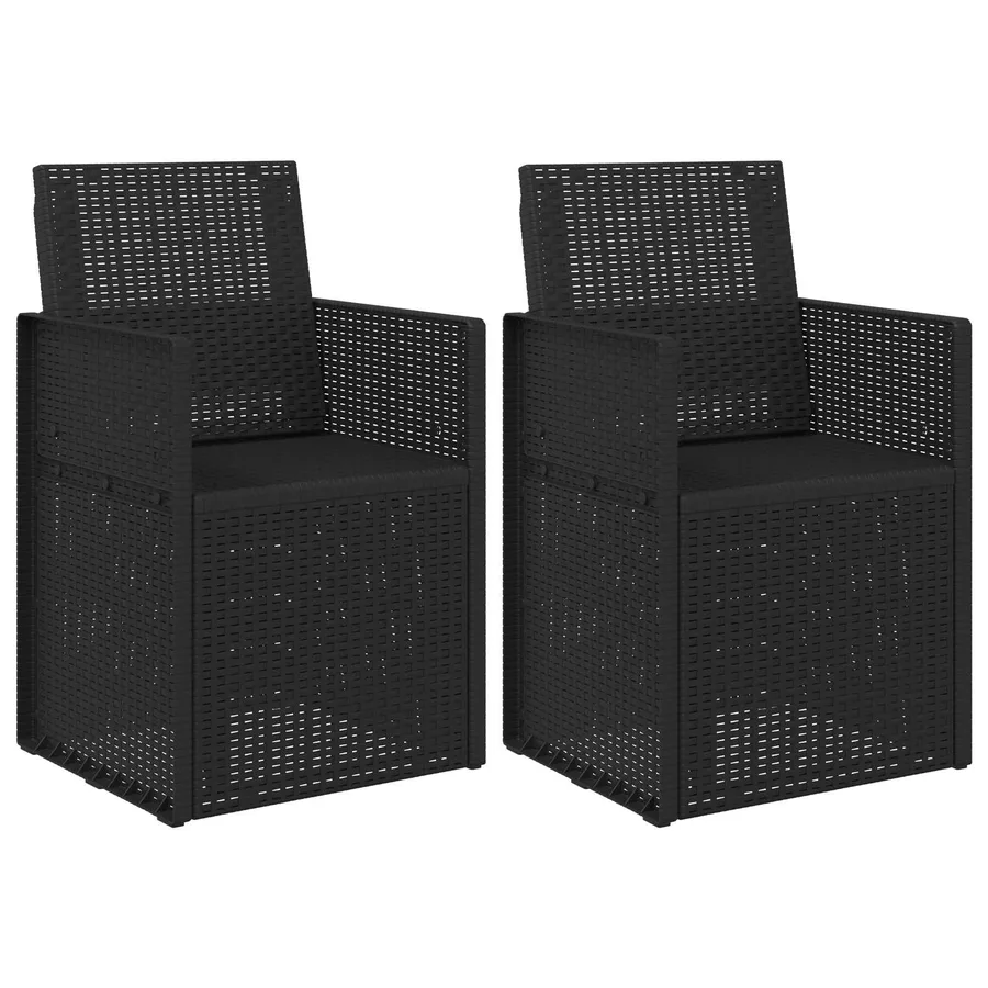 Chaises de jardin salle à manger 2 pcs Marron et gris clair PP - 103