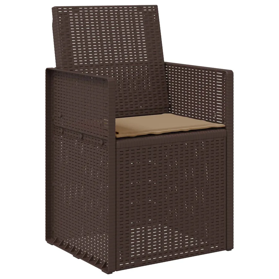 Chaises de jardin salle à manger 2 pcs Marron et gris clair PP - 30
