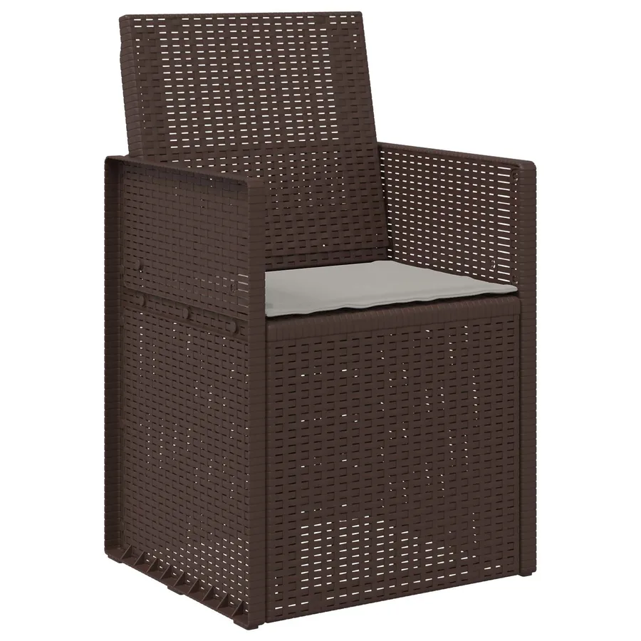 Chaises de jardin salle à manger 2 pcs Marron et gris clair PP - 4