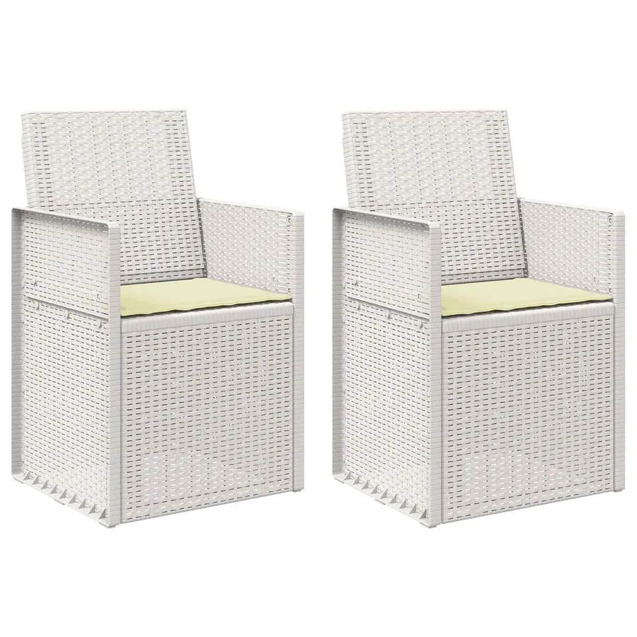 Chaises de jardin salle à manger 2 pcs Marron et gris clair PP - 41