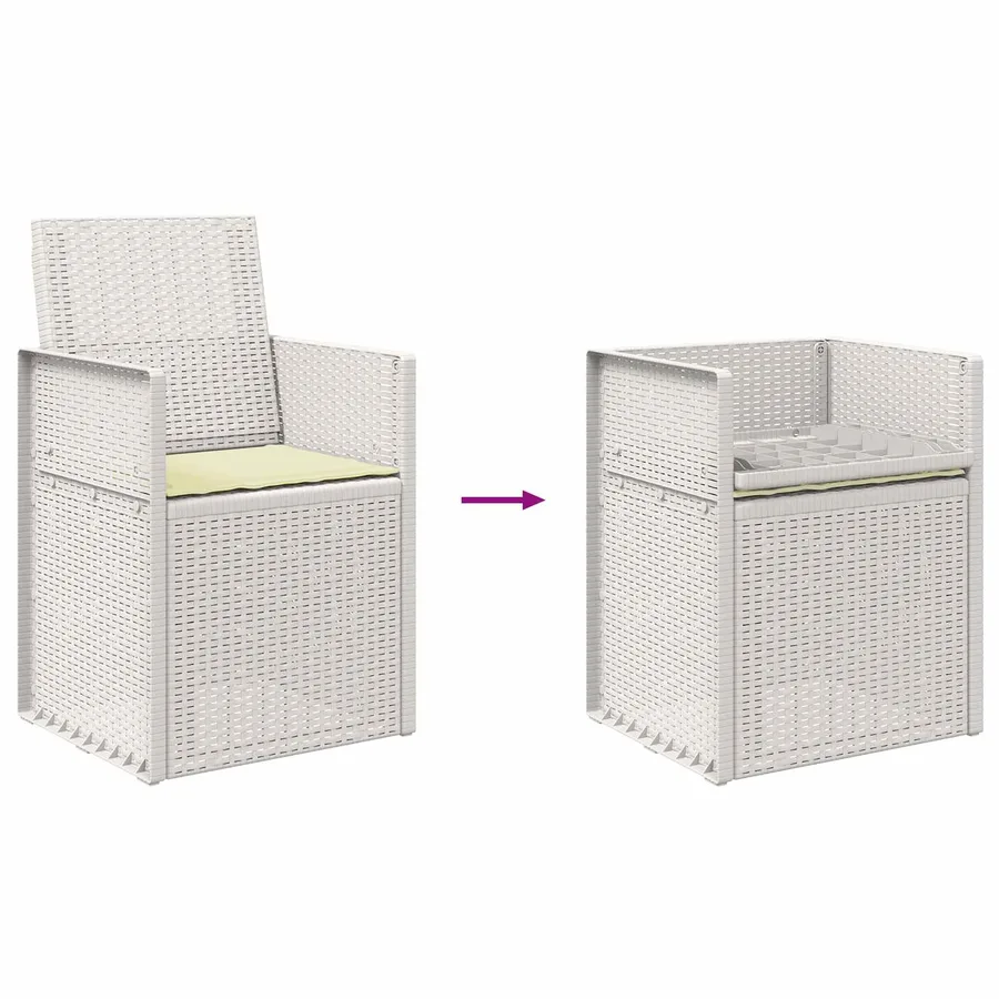 Chaises de jardin salle à manger 2 pcs Marron et gris clair PP - 48
