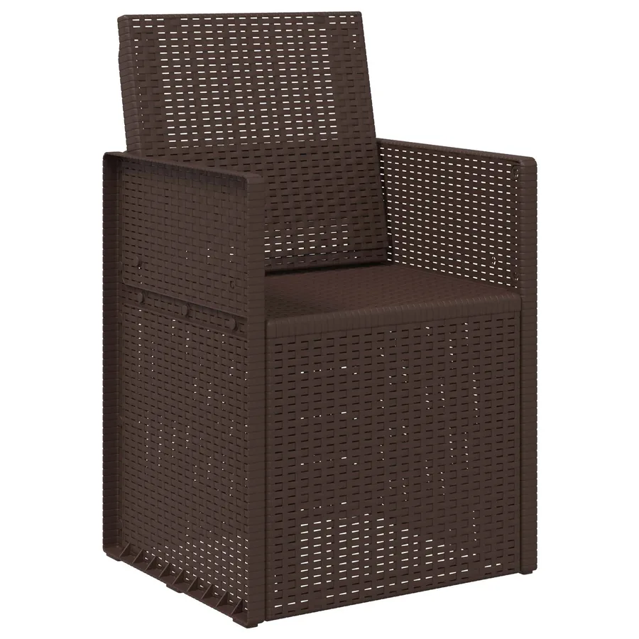 Chaises de jardin salle à manger 2 pcs Marron et gris clair PP - 81