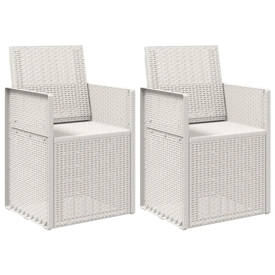 Chaises de jardin salle à manger 2 pcs Marron et gris clair PP - 91