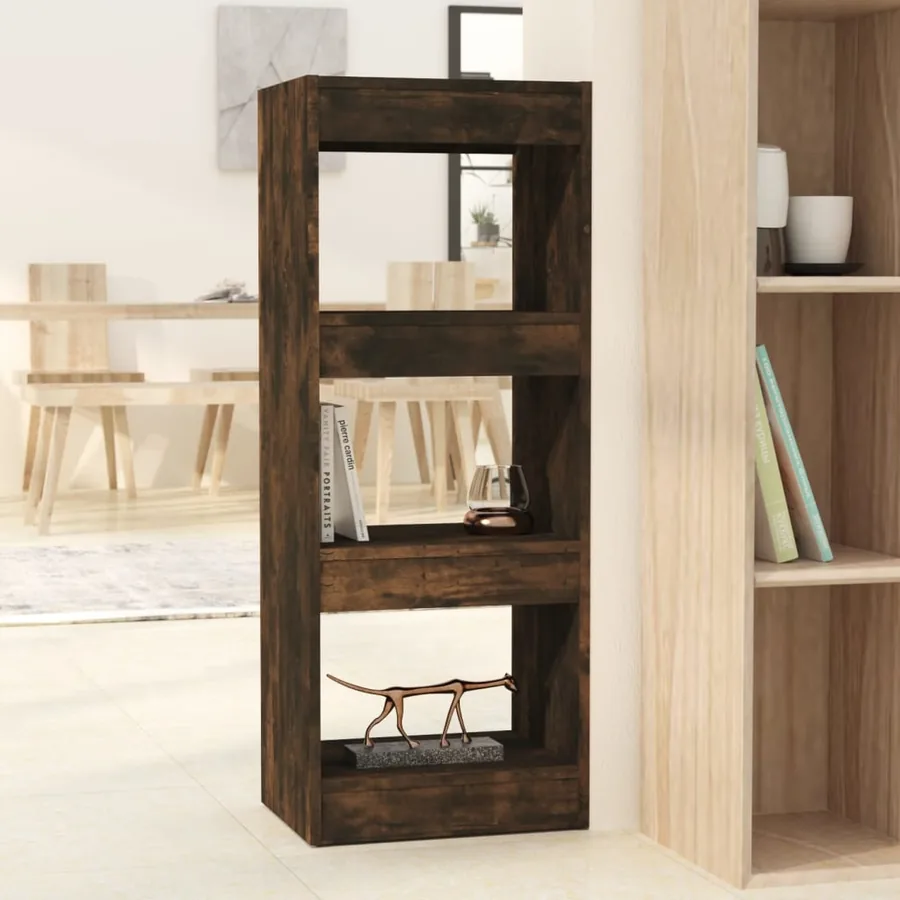 Bibliothèque/Séparateur de pièce Chêne fumé Bois d'ingénierie