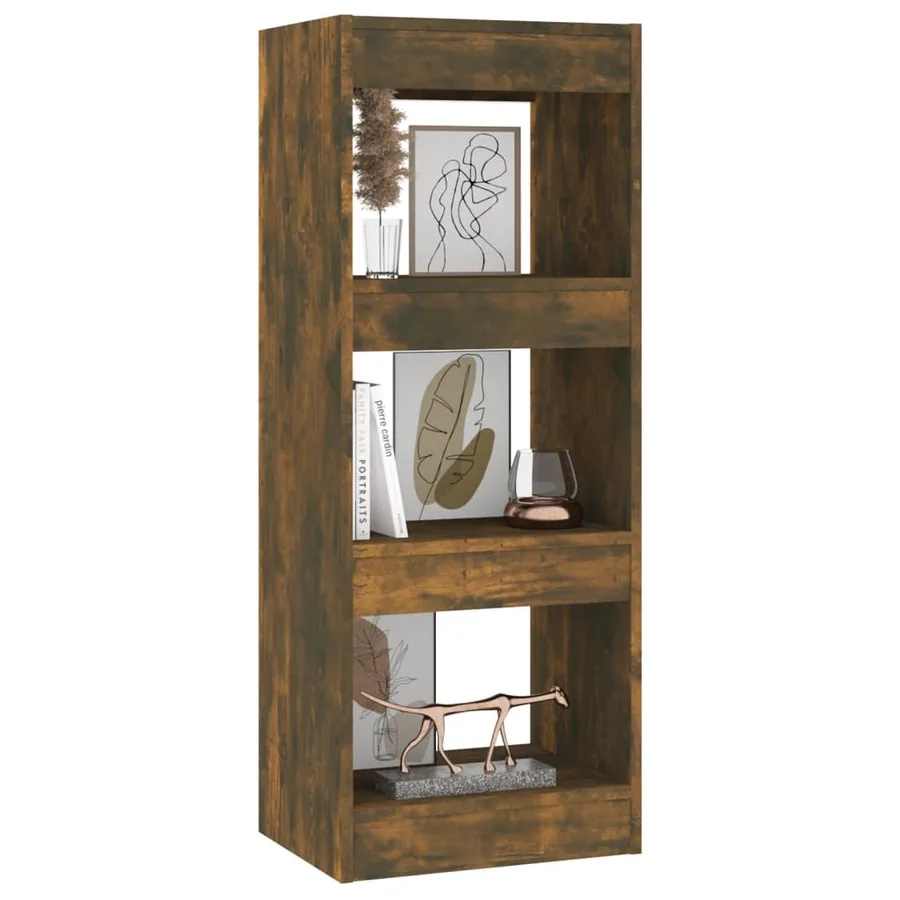 Bibliothèque/Séparateur de pièce Chêne fumé Bois d'ingénierie - 4