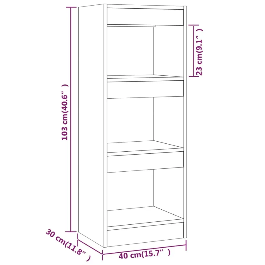 Bibliothèque/Séparateur de pièce Chêne fumé Bois d'ingénierie - 7