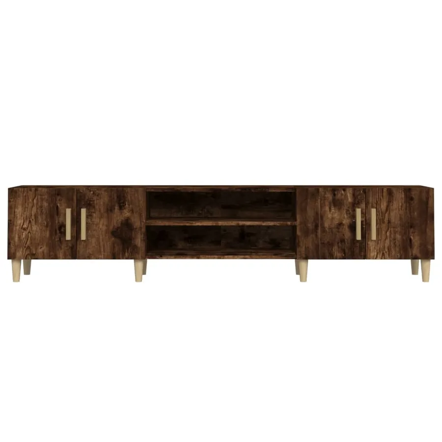 Meuble TV chêne fumé 180x31,5x40 cm bois d'ingénierie - 6