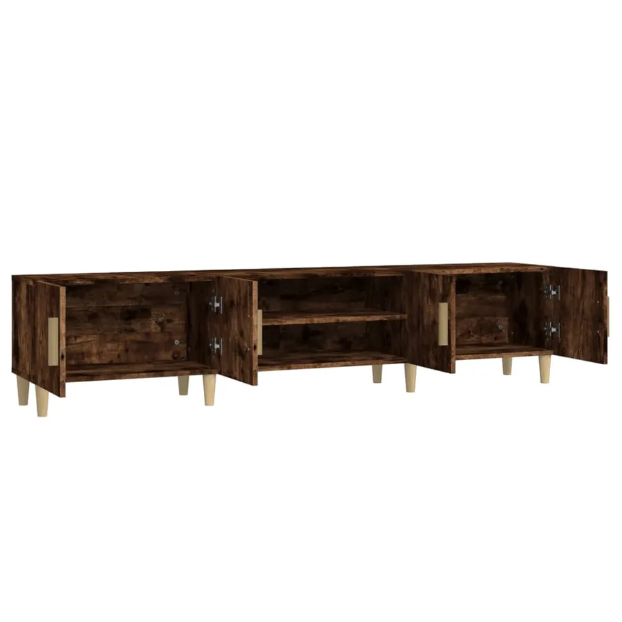 Meuble TV chêne fumé 180x31,5x40 cm bois d'ingénierie - 7