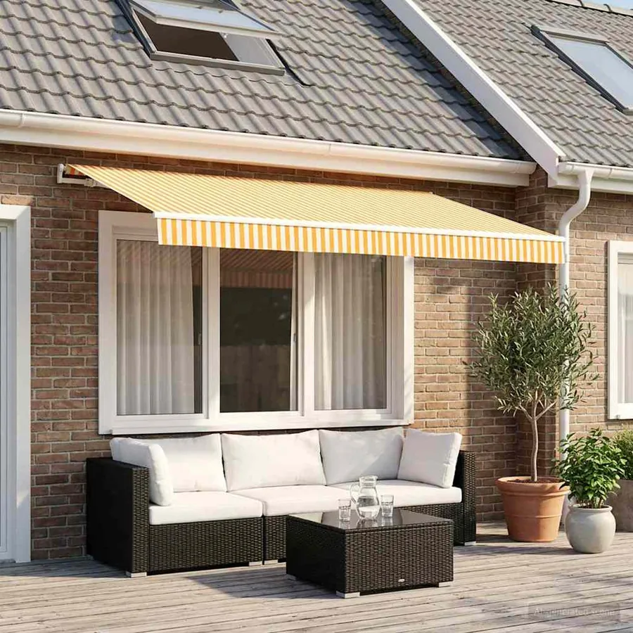 Toile de rechange pour auvent Jaune et blanc 350 x 250 cm