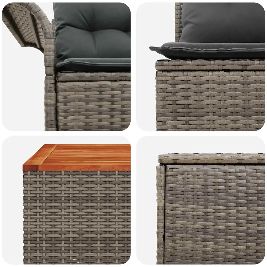 Ensemble de Canapés 6 pcs 4-Nombre de places Gris et Gris foncé - 7