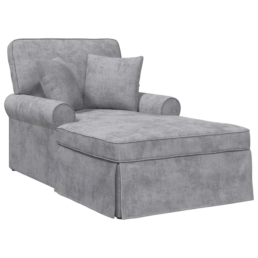 Chaise lounge avec jupe Gris clair 157 x 91 x 91 cm ARES - 2