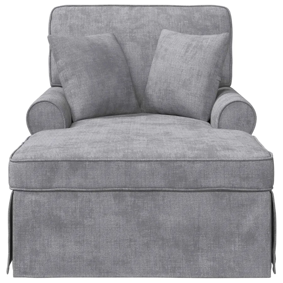 Chaise lounge avec jupe Gris clair 157 x 91 x 91 cm ARES - 4