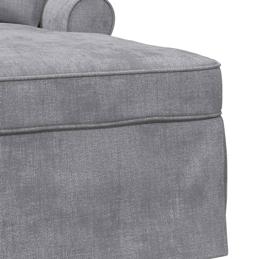 Chaise lounge avec jupe Gris clair 157 x 91 x 91 cm ARES - 7