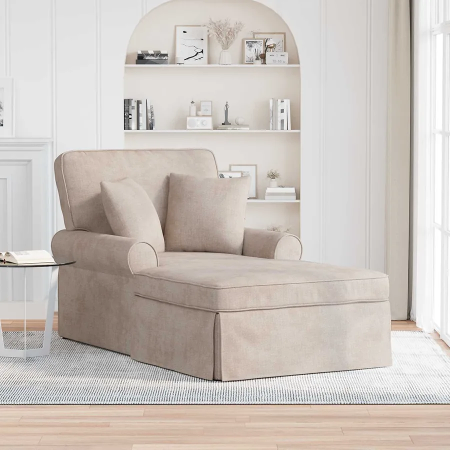 Chaise lounge avec jupe Beige 157 x 91 x 91 cm ARES