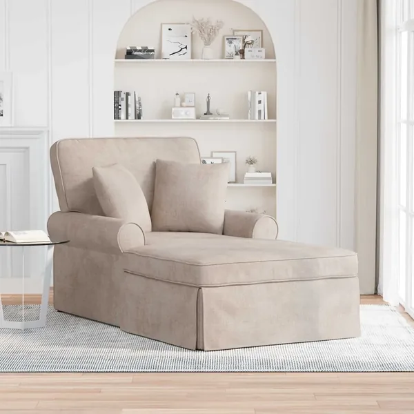 Chaise lounge avec jupe Beige 157 x 91 x 91 cm ARES