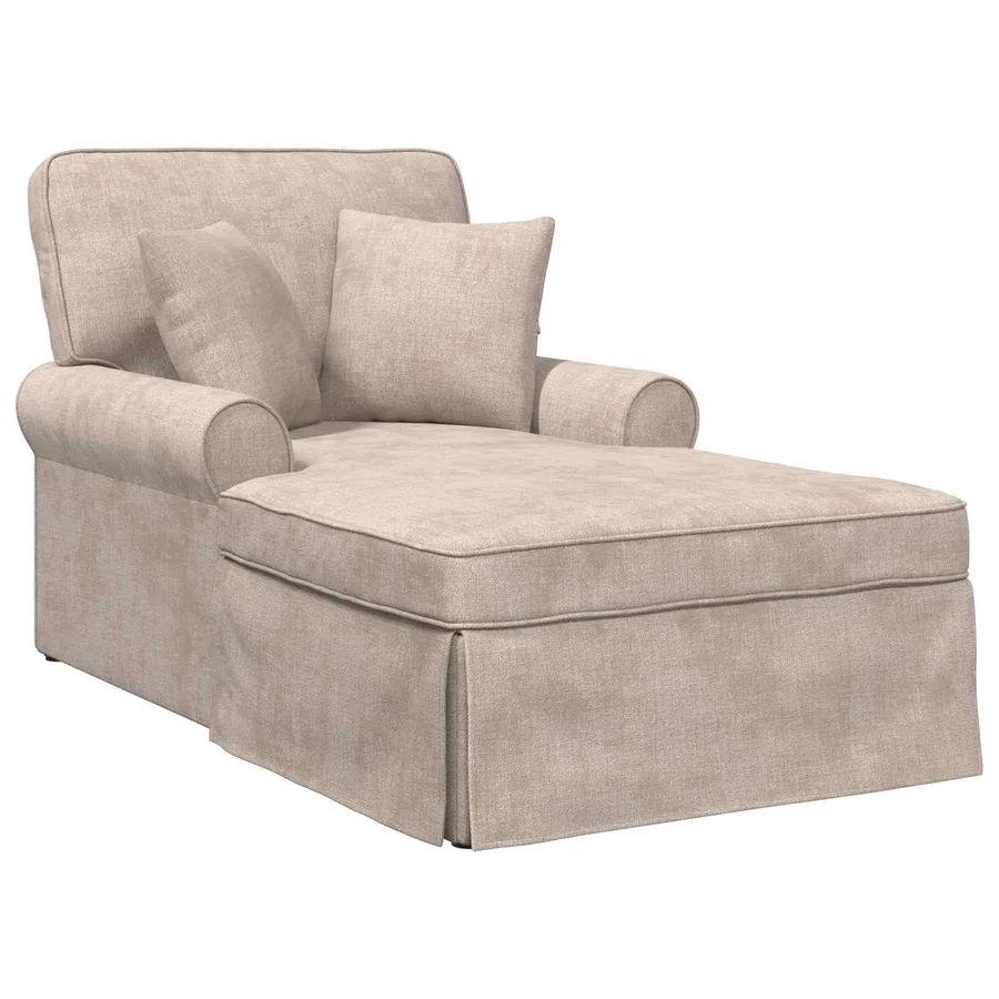 Chaise lounge avec jupe Beige 157 x 91 x 91 cm ARES - 2
