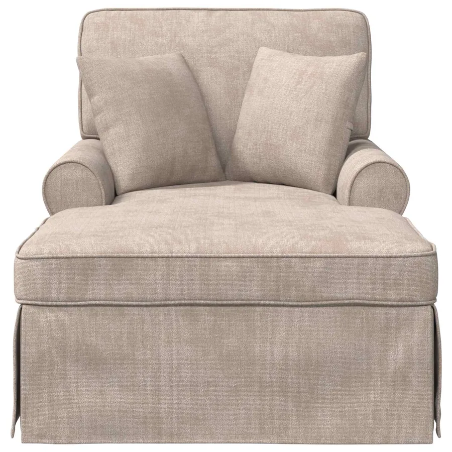 Chaise lounge avec jupe Beige 157 x 91 x 91 cm ARES - 4
