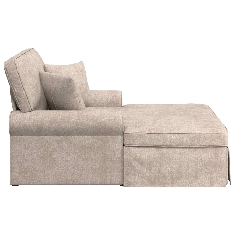 Chaise lounge avec jupe Beige 157 x 91 x 91 cm ARES - 5