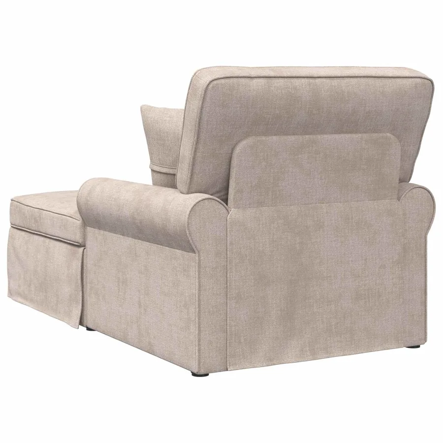 Chaise lounge avec jupe Beige 157 x 91 x 91 cm ARES - 6