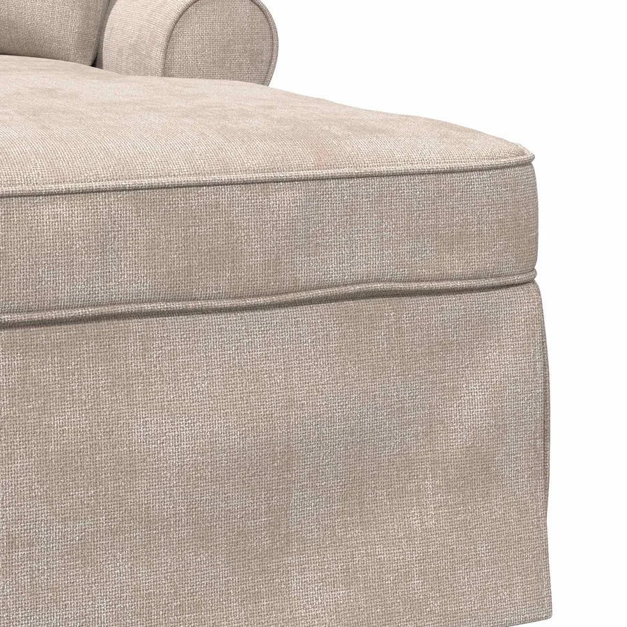 Chaise lounge avec jupe Beige 157 x 91 x 91 cm ARES - 7