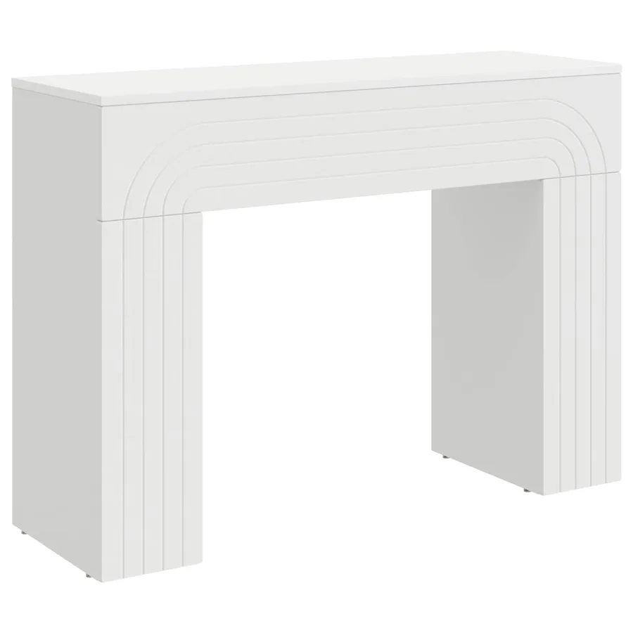 Table basse Blanc 102 x 35 x 75 cm Bois d'ingénierie - 2