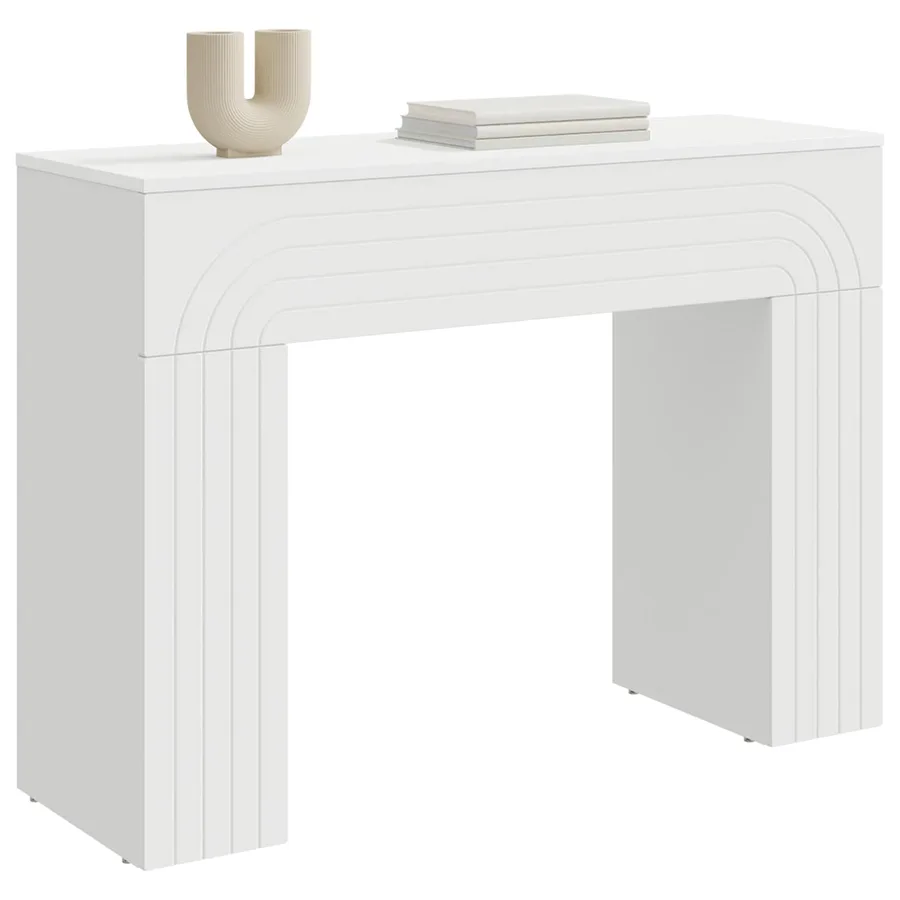 Table basse Blanc 102 x 35 x 75 cm Bois d'ingénierie - 3