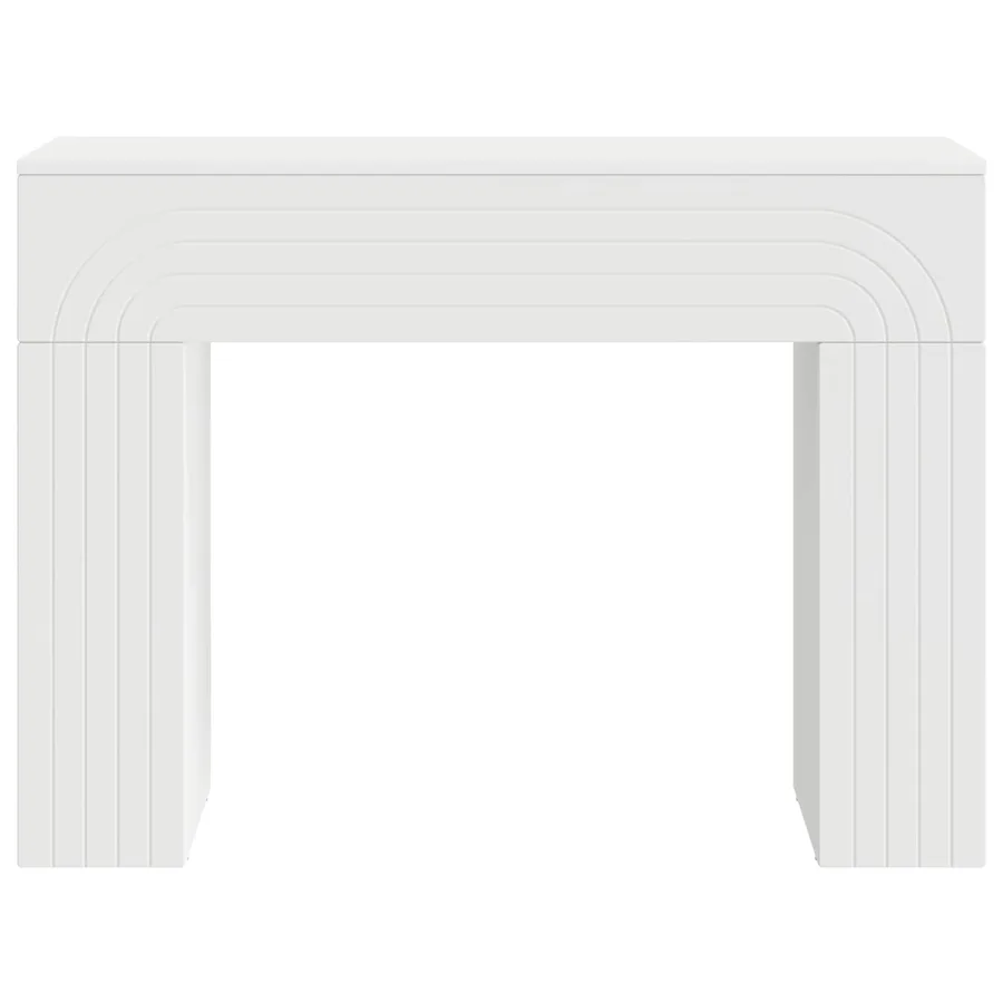 Table basse Blanc 102 x 35 x 75 cm Bois d'ingénierie - 5