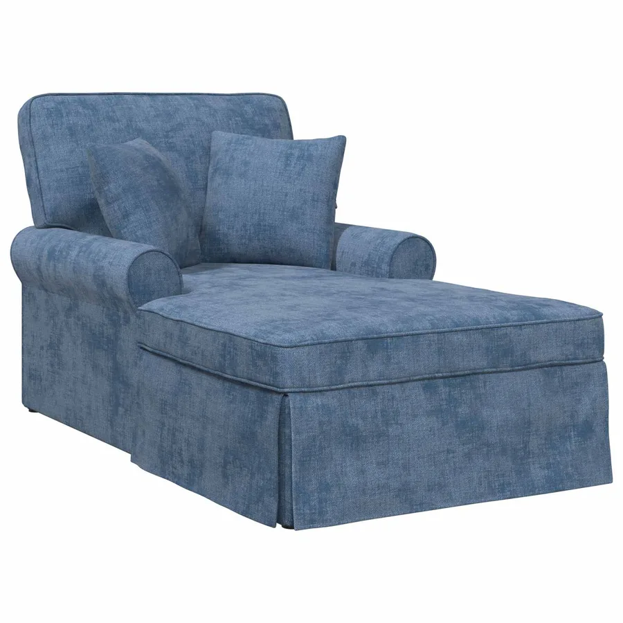 Chaise lounge avec jupe avec coussin Bleu 157 x 91 x 91 cm ARES - 2