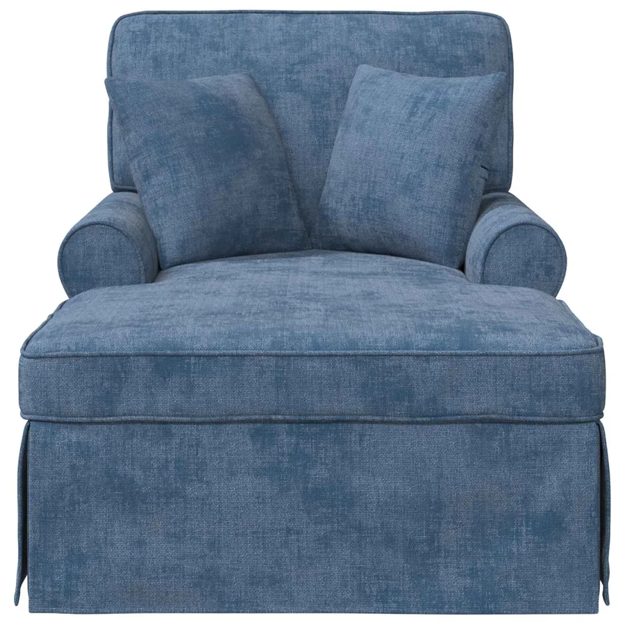 Chaise lounge avec jupe avec coussin Bleu 157 x 91 x 91 cm ARES - 4