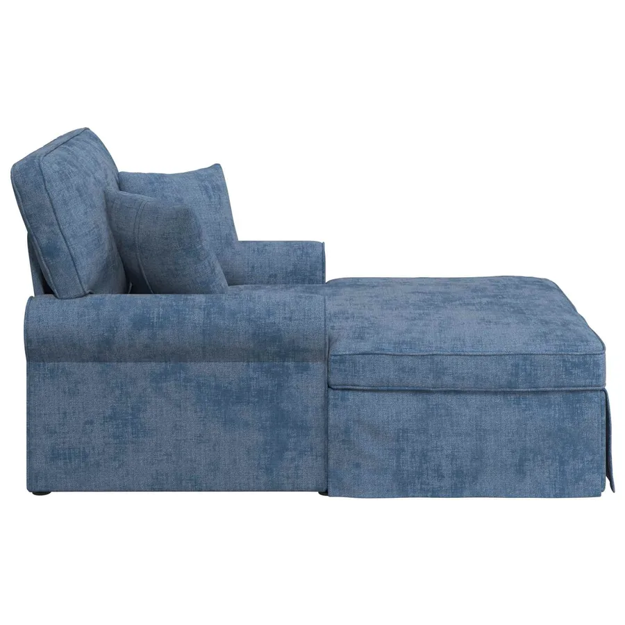 Chaise lounge avec jupe avec coussin Bleu 157 x 91 x 91 cm ARES - 5