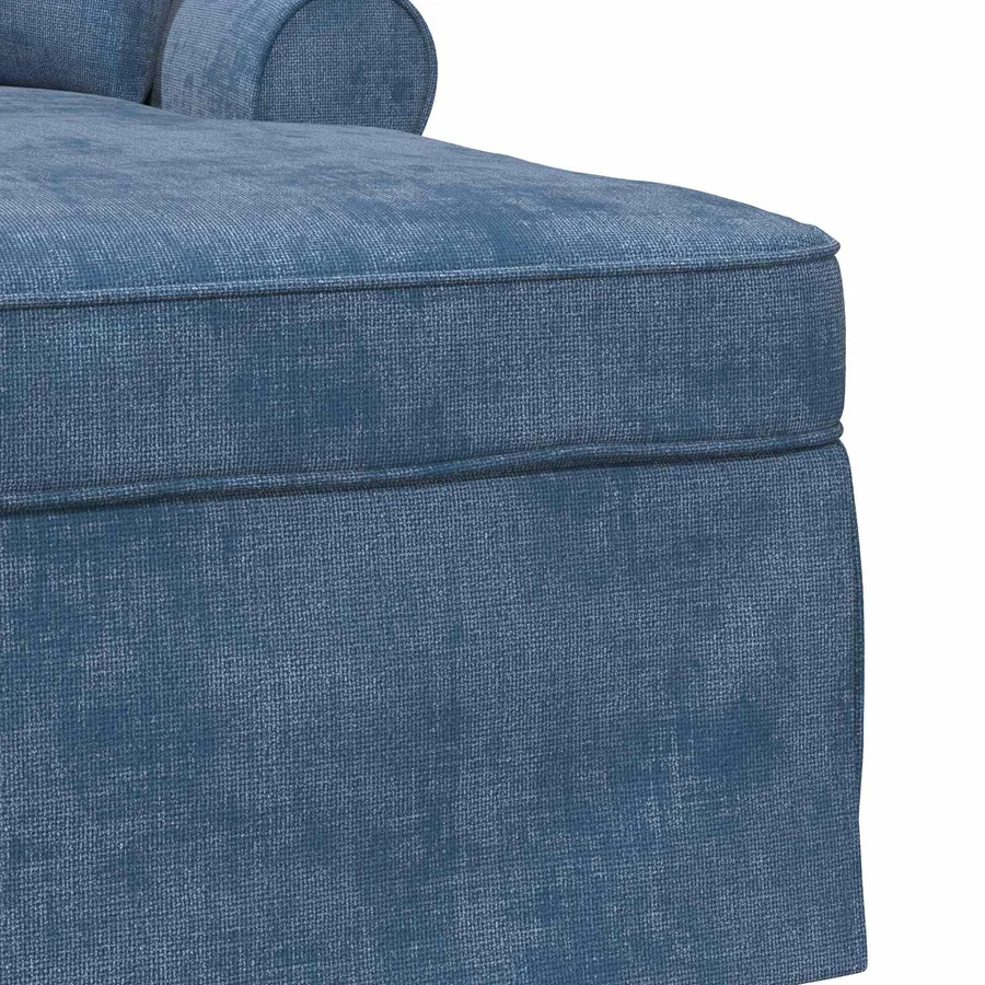 Chaise lounge avec jupe avec coussin Bleu 157 x 91 x 91 cm ARES - 7