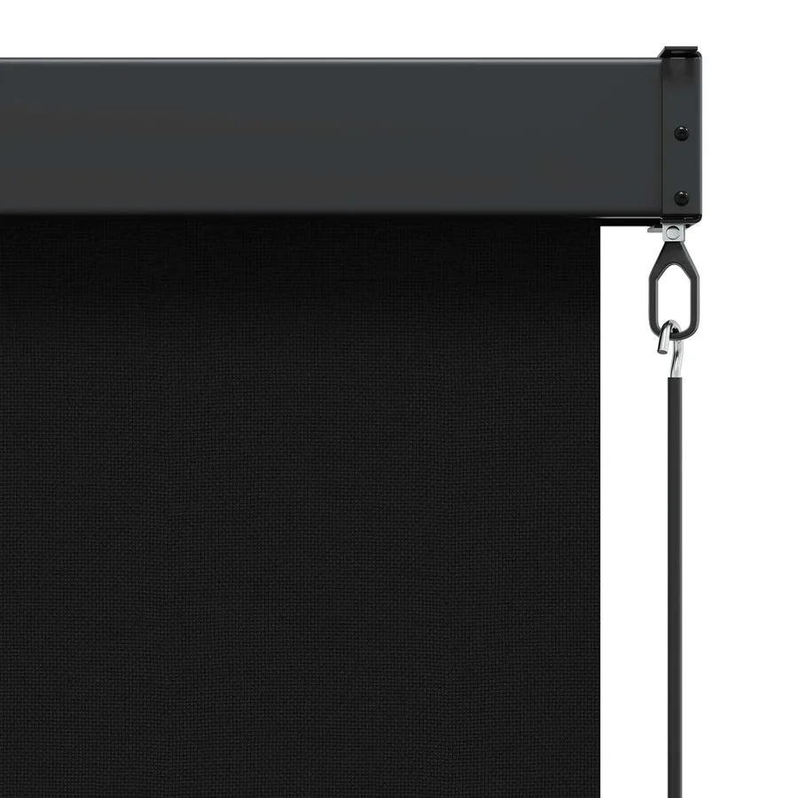 Store enrouleur Noir 120 x 250 cm Tissu et Aluminium - 6