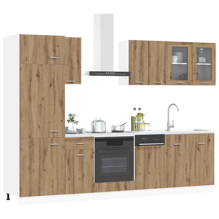 Unité de cuisine Lyon 8 pcs Chêne artisanal Bois d'ingénierie - 3