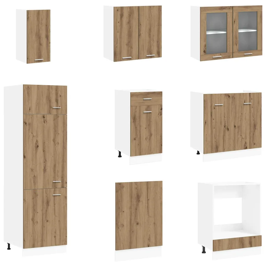 Unité de cuisine Lyon 8 pcs Chêne artisanal Bois d'ingénierie - 4