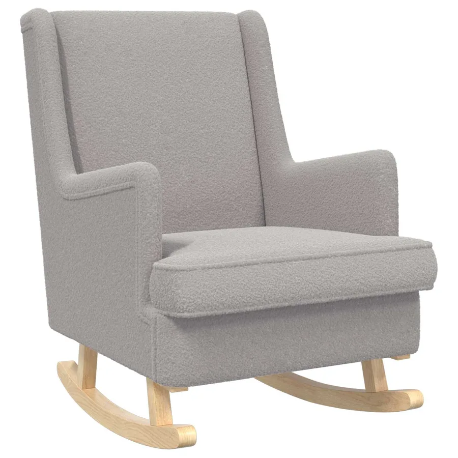 Chaise à bascule Gris clair 62 x 80 x 85 cm Bouclé - 2