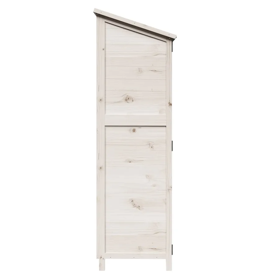Abri de jardin Blanc 59,5 x 56 x 176,5 cm Bois de Sapin Massif - 6