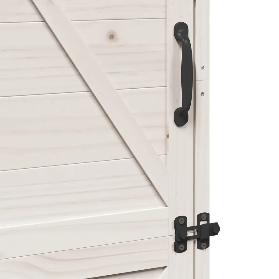 Abri de jardin Blanc 59,5 x 56 x 176,5 cm Bois de Sapin Massif - 9