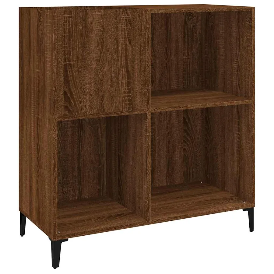 Armoire à disques chêne marron 84,5x38x89 cm bois d'ingénierie - 2